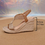 Evelyn | Platform Wedge Sandals with Open Toe and Criss Cross Straps