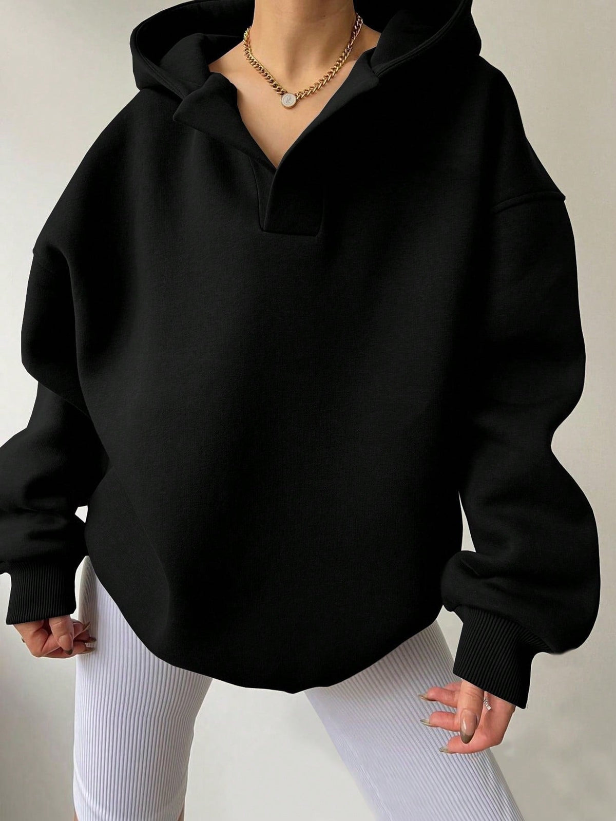 Harlow | Women's Oversized Collared V-Neck Hoodie