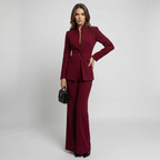 High Collar Blazer Trouser Set