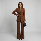 High Collar Blazer Trouser Set