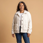 Halina Teddy Fleece Button-Front Shacket