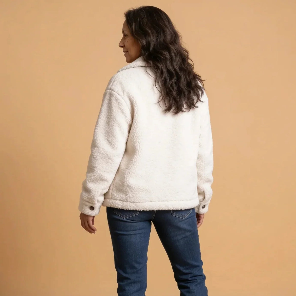 Halina Teddy Fleece Button-Front Shacket