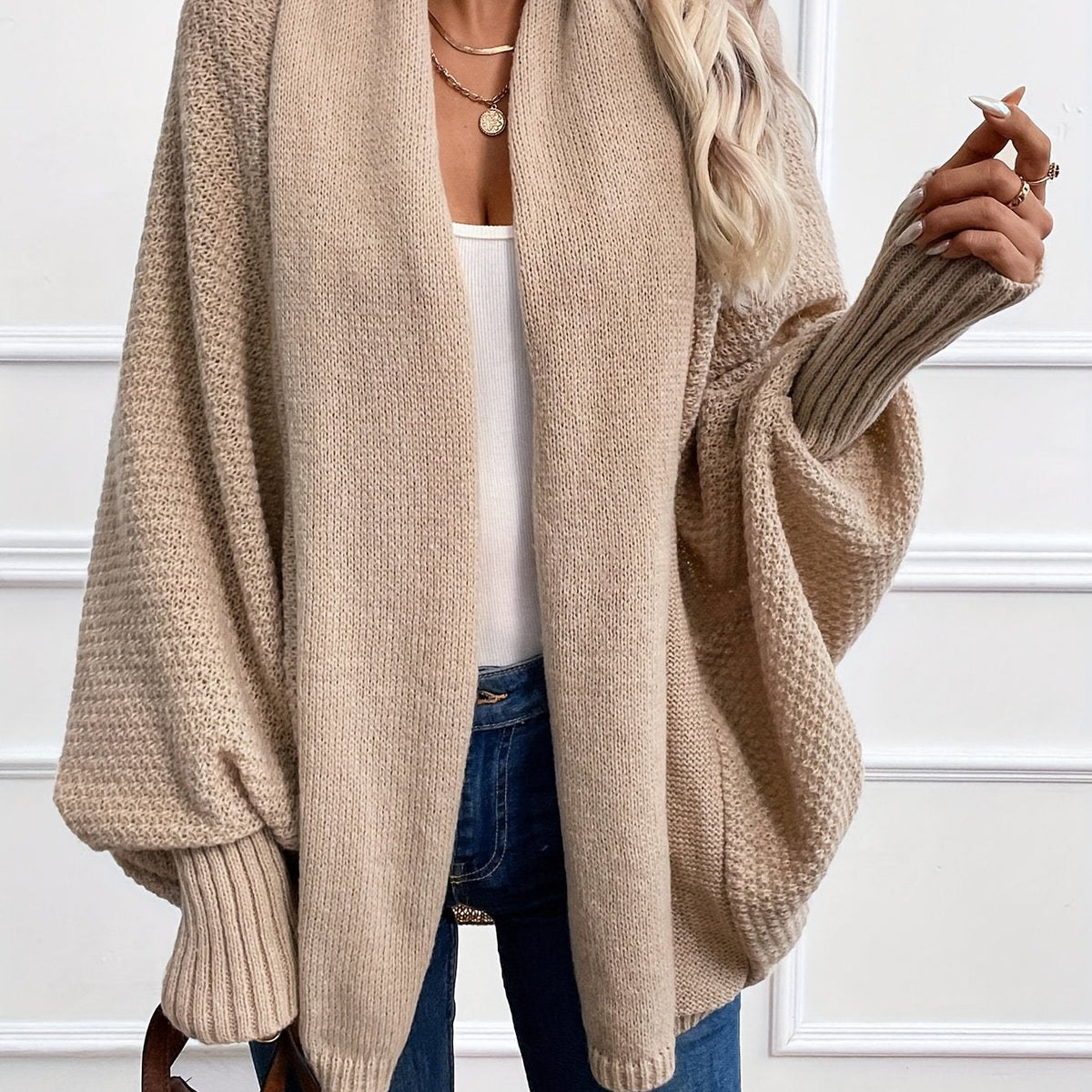 Marisol | Women's Draped Shawl-Collar Batwing Cardigan