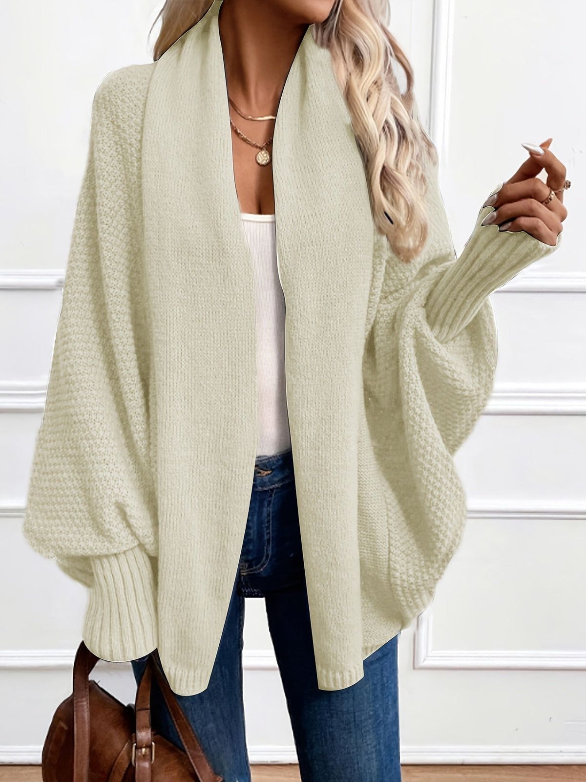 Marisol | Women's Draped Shawl-Collar Batwing Cardigan