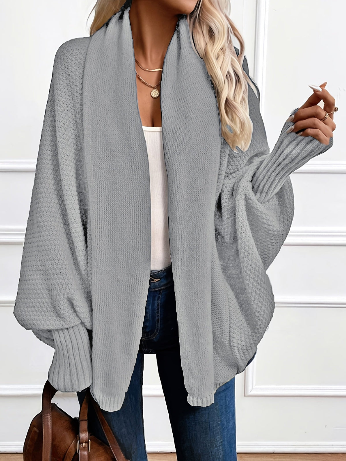 Marisol | Women's Draped Shawl-Collar Batwing Cardigan