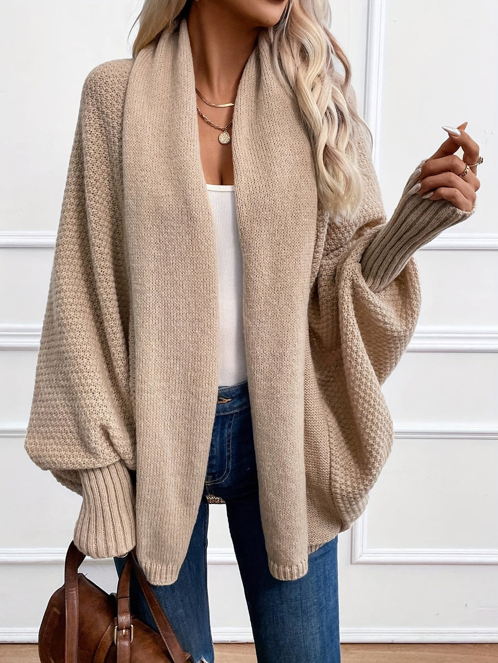 Marisol | Women's Draped Shawl-Collar Batwing Cardigan