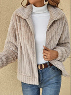 Gilda Plush Lapel Collar Jacket