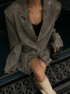 Priscilla | Sequin Oversized Blazer with Notch Lapel for Women