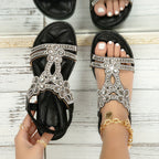 Victoria | Women's Rhinestone Embellished Boho Orthopedic Flat Sandals